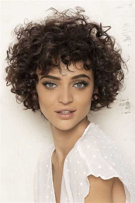 short natural curly hair hairstyles|short curly brunette professional hairstyle.